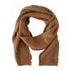 Brown Cashmere Cable Knit Scarf