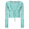 Crochet Lace V-Neck Aqua Sweater