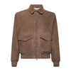 Camel Leather Coat with Shirt Collar