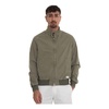 Stone Washed Bomber Jacket with Knit Cuffs
