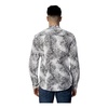 Black Print Mandarin Collar Shirt