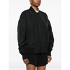 Black Zip Coat with Logo Print