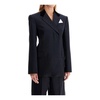 Wool Blazer with Satin Insert