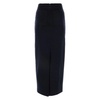 Blue High-Waisted Skirt with Rear Slit