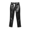 Black Faux Leather High-Waisted Jeans