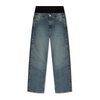Jeans with detachable side stripes
