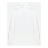 White Ruched Jacket with Button Closure