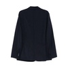 Navy Wool Blazer with Tropical Style