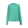 Green Wool Ribbed Sweater with Iconic Face Appliqué