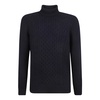 Blue Cable-Knit Roll Neck Jumper