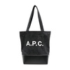 Black Denim Panelled Bag with Logo Print