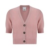 Short Sleeve Cashmere Cardigan with Button