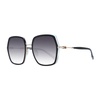 Black Square Metal Sunglasses with Gradient Lenses