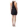 Black Satin Mini Dress with Cowl Neckline