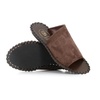 Brown Suede Sandal with Asymmetric Band