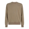 Beige Cotton Sweatshirt with Round Neck