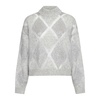 Grey Argyle Sequin Sweater
