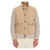 Beige Knit Collar Jacket with Buttons