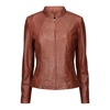 Leather Jacket with Zippered Waist Pockets
