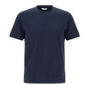 Men's Blue Cotton T-shirt with Logo Label