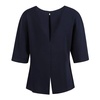 Blue Silk Blouse with Short Sleeves