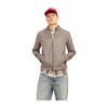 Suede Biker Jacket with Zip Closure