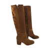 Brown Leather Boots with Metallic Detail