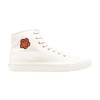 White Canvas High-Top Sneakers with Boke Flower Motif
