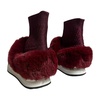 Velvet Bordeaux Sneaker with Fur Inserts