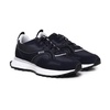 Blue Leather Sneakers with Logo Applique