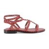 Red Flat Sandals with Double Buckle