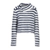 Blue Striped Knitwear Sweater