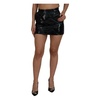 Glossy Black A-line Mini Skirt