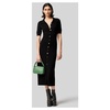 Black Knit Shirt Dress with Molten Buttons