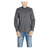 Geometric Grey Cotton Shirt for Men