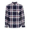 Checkered Long Sleeve Shirt Navy Blue