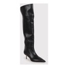Low-heeled suede boots with side zipper
