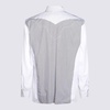 Maison Margiela White And Grey Cotton Shirt