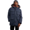 men’s soren mid length parka with fixed hood and detachable faux fur