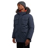 men’s soren mid length parka with fixed hood and detachable faux fur