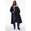 Topshop 2in1 borg trench coat in anthracite