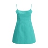 Elegant Satin Dress with Square Neckline