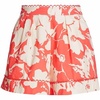 adyson flare shorts in coral flowers floral