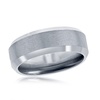 brushed and polished silver 8mm tungsten ring