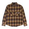 logo pocket dark brown button-down shirt