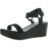 womens cushioned footbed faux leather ankle strap