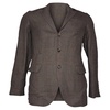 plaid single-breasted blazer in brown wool