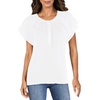 womens split neck flutter sleeve henley