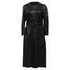 long coat with belt in black leather