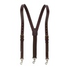 men's coated leather buckle strap suspenders with metal swivel hook ends